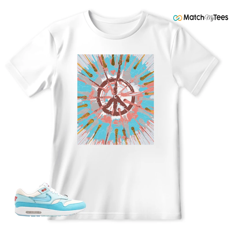 NIKE AIR MAX 1 PUERTO RICO BLUE GALE SNEAKER Matching Tees t-shirt