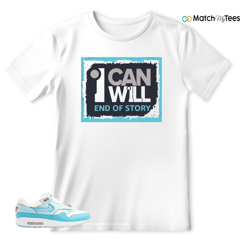 NIKE AIR MAX 1 PUERTO RICO BLUE GALE SNEAKER Matching Tees t-shirt