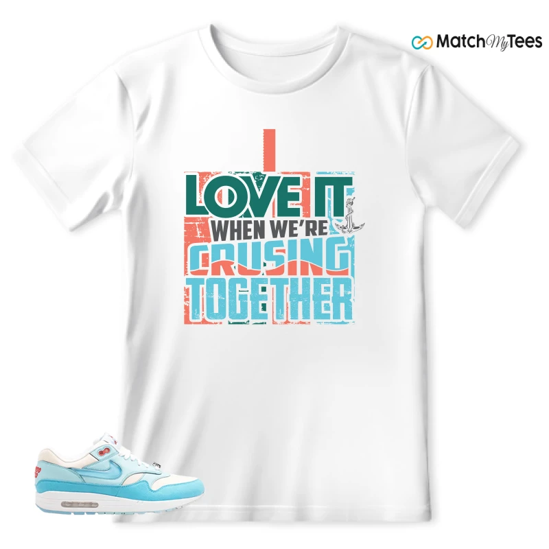 NIKE AIR MAX 1 PUERTO RICO BLUE GALE SNEAKER Matching Tees t-shirt