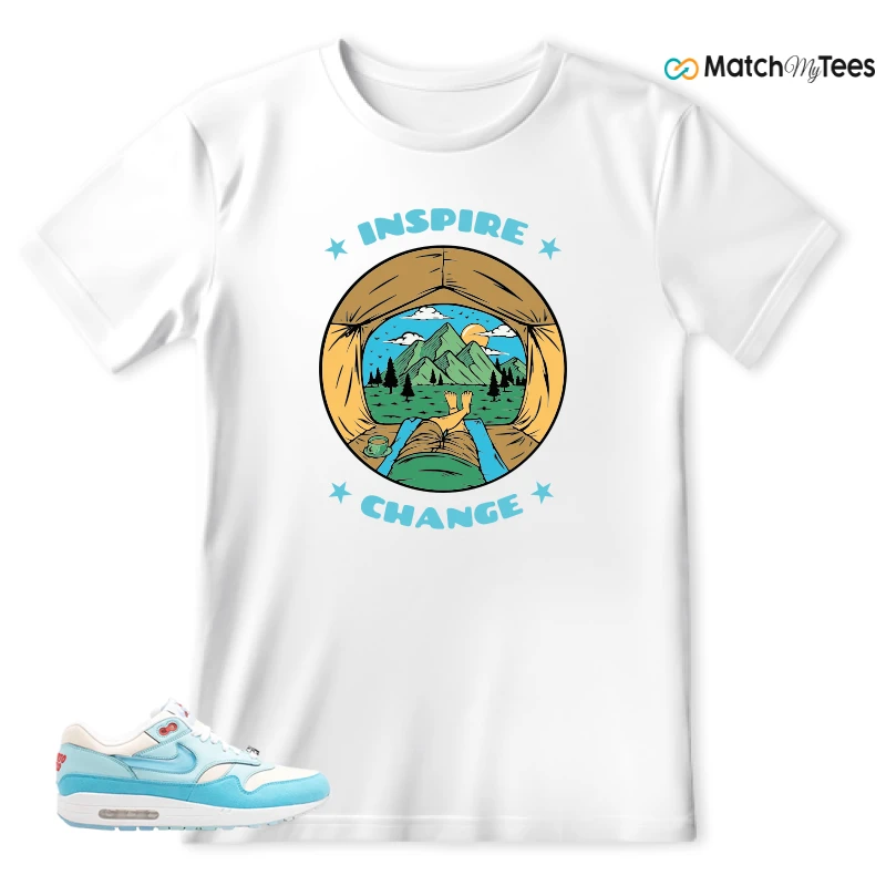 NIKE AIR MAX 1 PUERTO RICO BLUE GALE SNEAKER Matching Tees t-shirt