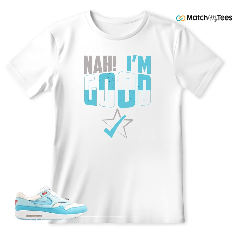 NIKE AIR MAX 1 PUERTO RICO BLUE GALE SNEAKER Matching Tees t-shirt