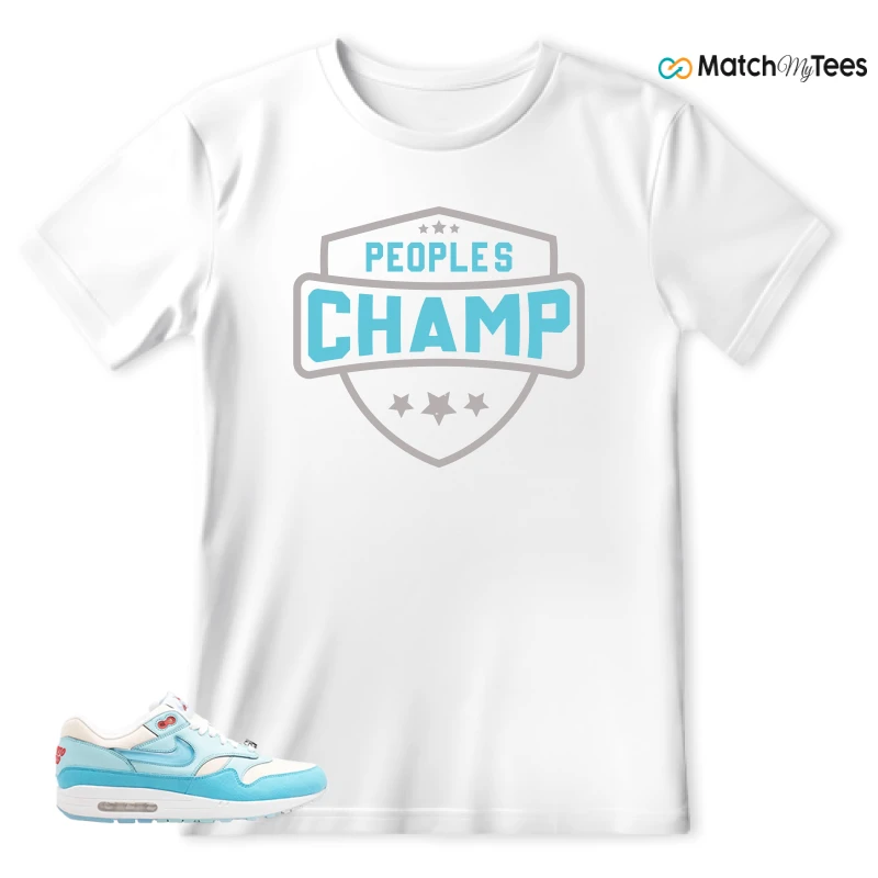 NIKE AIR MAX 1 PUERTO RICO BLUE GALE SNEAKER Matching Tees t-shirt