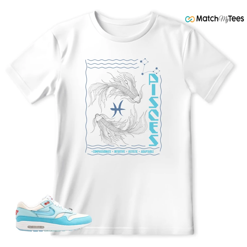 NIKE AIR MAX 1 PUERTO RICO BLUE GALE SNEAKER Matching Tees T-shirt for Men