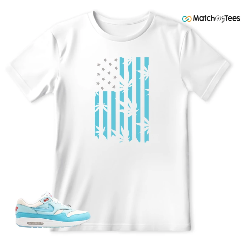 NIKE AIR MAX 1 PUERTO RICO BLUE GALE SNEAKER Matching Tees t-shirt