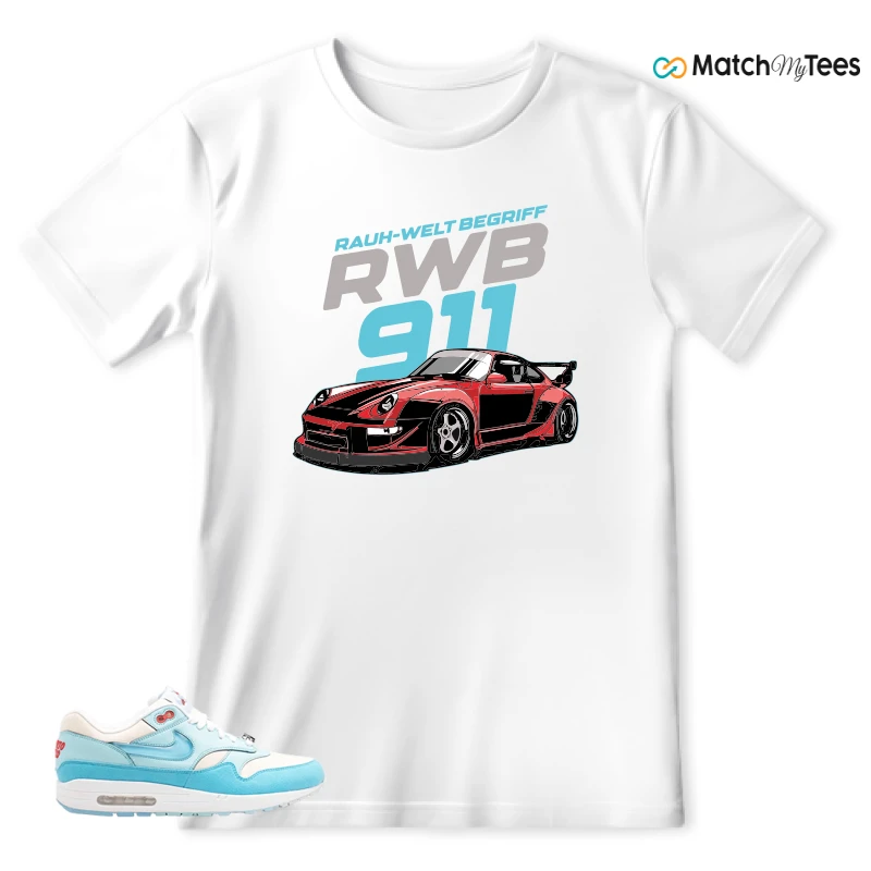 NIKE AIR MAX 1 PUERTO RICO BLUE GALE SNEAKER Matching Tees t-shirt