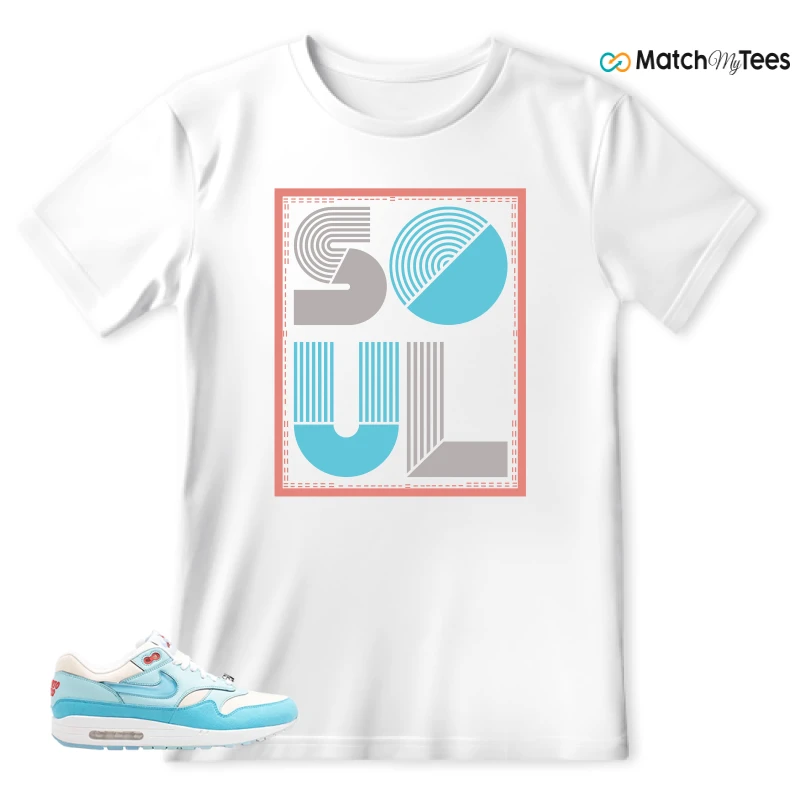 NIKE AIR MAX 1 PUERTO RICO BLUE GALE SNEAKER Matching Tees t-shirt