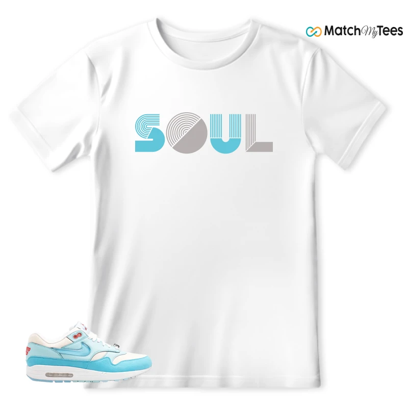NIKE AIR MAX 1 PUERTO RICO BLUE GALE SNEAKER Matching Tees t-shirt