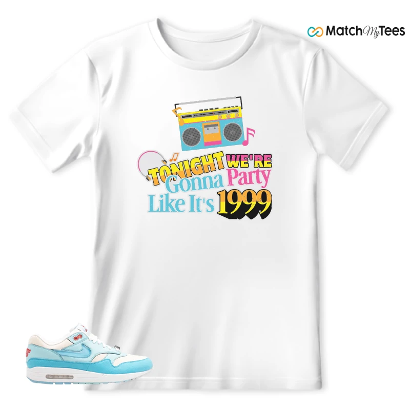 NIKE AIR MAX 1 PUERTO RICO BLUE GALE SNEAKER Matching Tees t-shirt