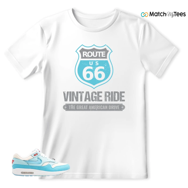NIKE AIR MAX 1 PUERTO RICO BLUE GALE SNEAKER Matching Tees t-shirt