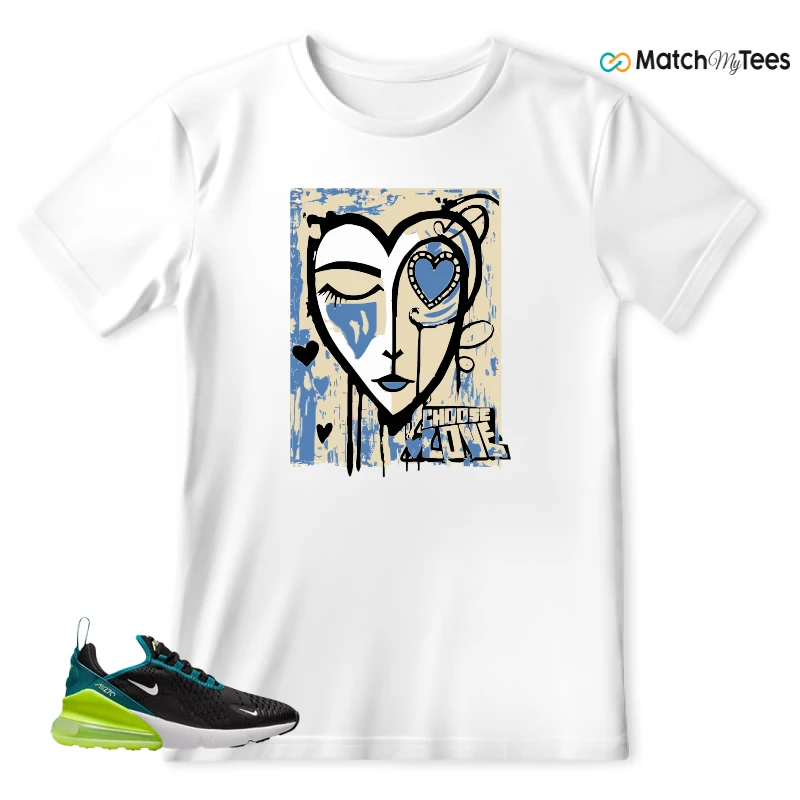 NIKE AIR MAX 270 BLACK BRIGHT SPRUCE BARELY VOLT (GS) SNEAKER Matching Tees t-shirt
