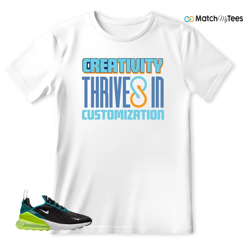 NIKE AIR MAX 270 BLACK BRIGHT SPRUCE BARELY VOLT (GS) SNEAKER Matching Tees t-shirt