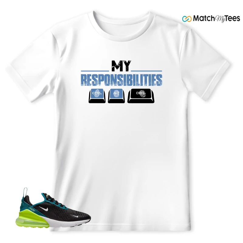 NIKE AIR MAX 270 BLACK BRIGHT SPRUCE BARELY VOLT (GS) SNEAKER Matching Tees t-shirt
