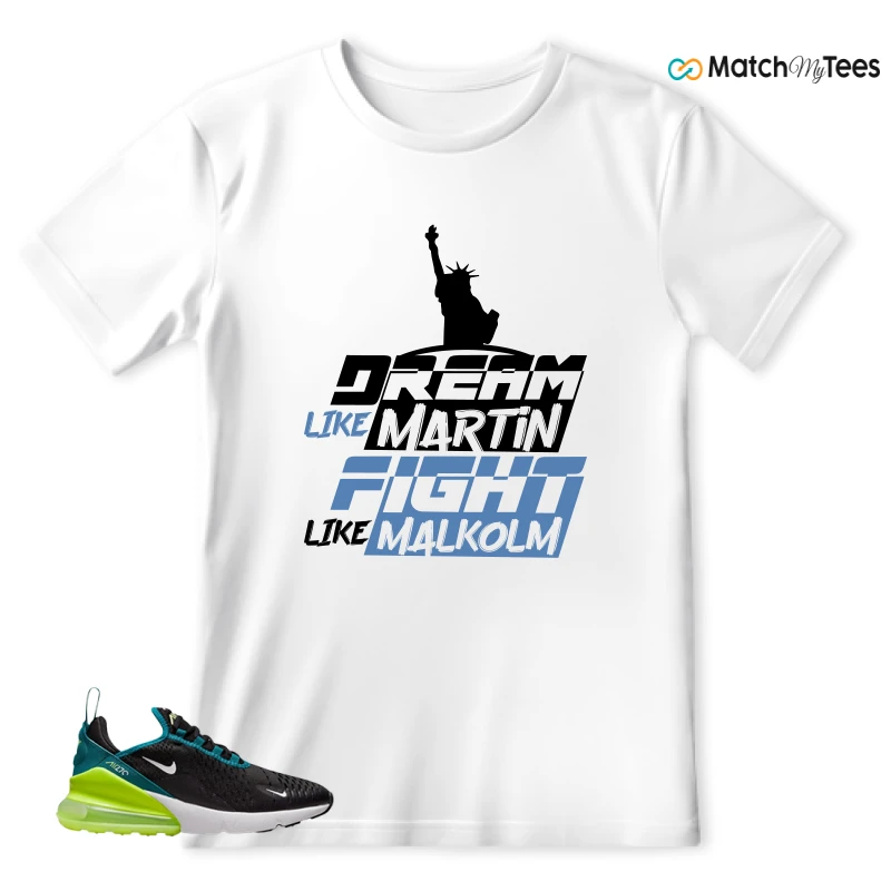 NIKE AIR MAX 270 BLACK BRIGHT SPRUCE BARELY VOLT (GS) SNEAKER Matching Tees t-shirt