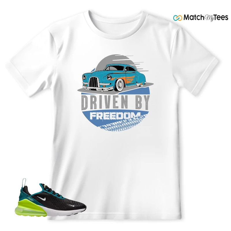 NIKE AIR MAX 270 BLACK BRIGHT SPRUCE BARELY VOLT (GS) SNEAKER Matching Tees t-shirt