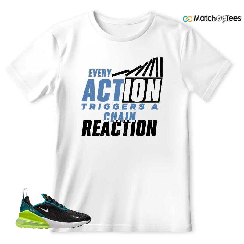 NIKE AIR MAX 270 BLACK BRIGHT SPRUCE BARELY VOLT (GS) SNEAKER Matching Tees t-shirt