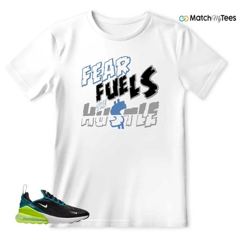 NIKE AIR MAX 270 BLACK BRIGHT SPRUCE BARELY VOLT (GS) SNEAKER Matching Tees t-shirt
