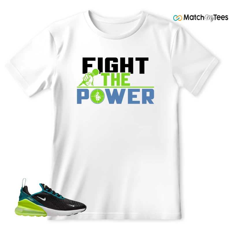 NIKE AIR MAX 270 BLACK BRIGHT SPRUCE BARELY VOLT (GS) SNEAKER Matching Tees t-shirt