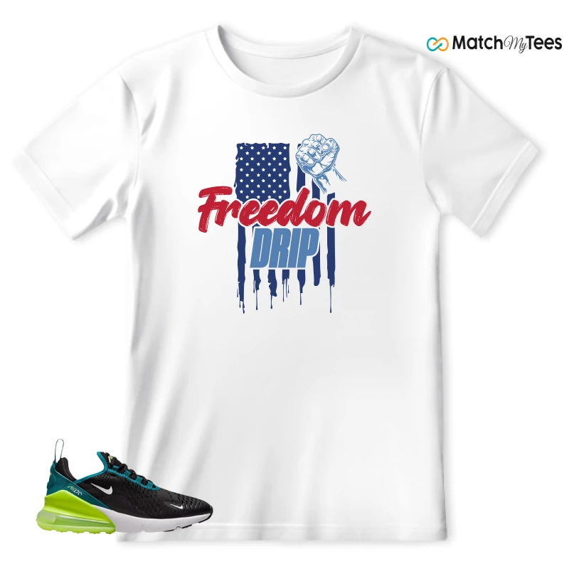 NIKE AIR MAX 270 BLACK BRIGHT SPRUCE BARELY VOLT (GS) SNEAKER Matching Tees t-shirt