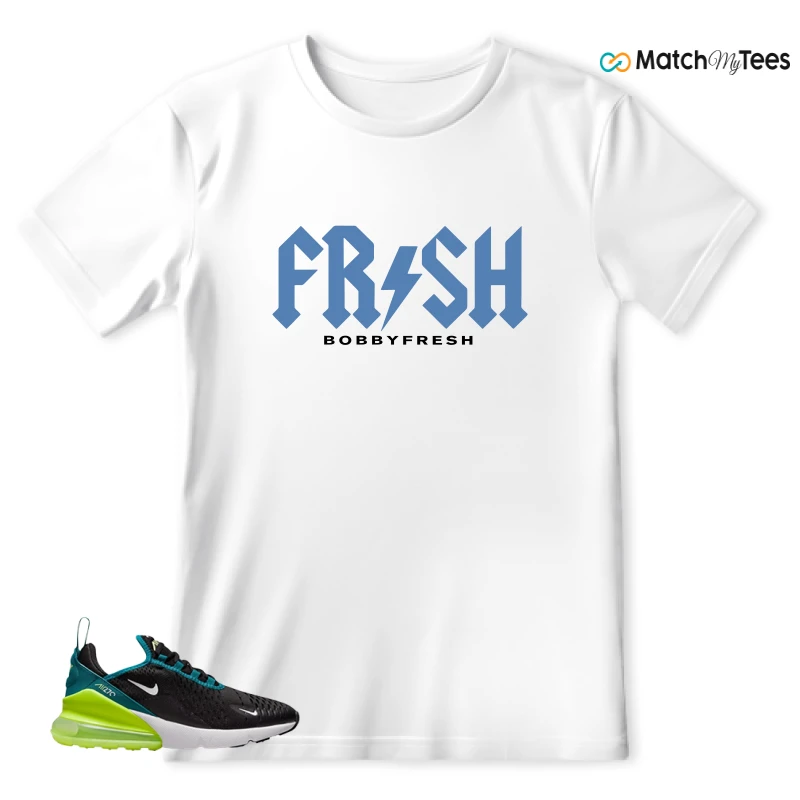 NIKE AIR MAX 270 BLACK BRIGHT SPRUCE BARELY VOLT (GS) SNEAKER Matching Tees T-shirt for Men