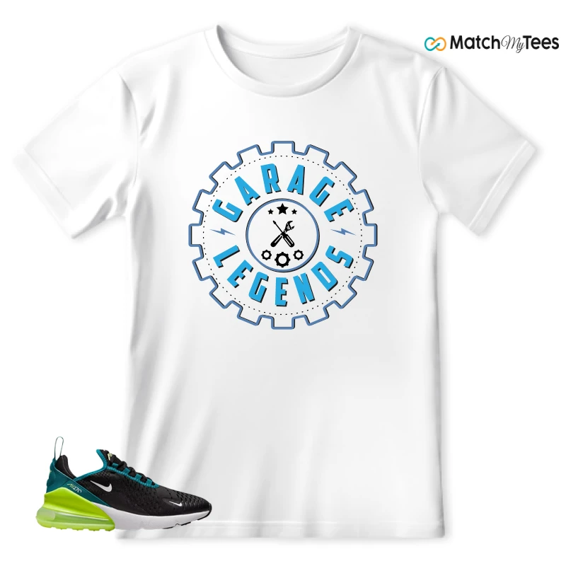 NIKE AIR MAX 270 BLACK BRIGHT SPRUCE BARELY VOLT (GS) SNEAKER Matching Tees t-shirt