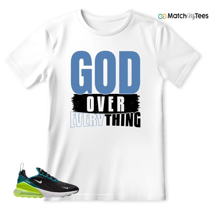 NIKE AIR MAX 270 BLACK BRIGHT SPRUCE BARELY VOLT (GS) SNEAKER Matching Tees t-shirt