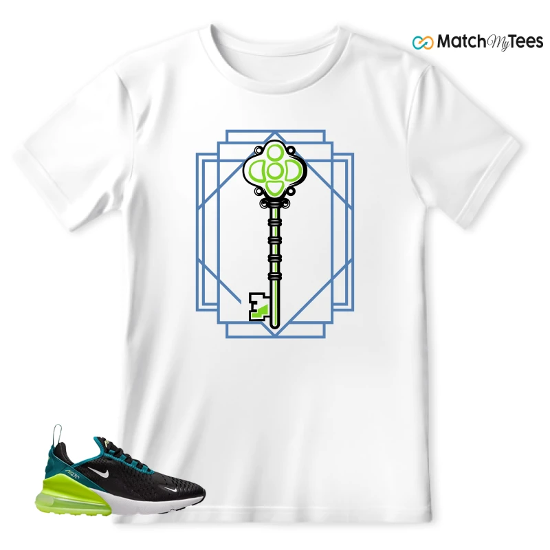 NIKE AIR MAX 270 BLACK BRIGHT SPRUCE BARELY VOLT (GS) SNEAKER Matching Tees t-shirt