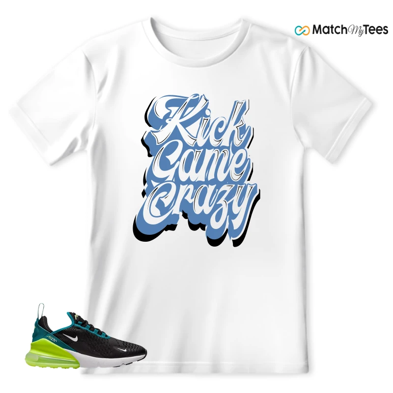 NIKE AIR MAX 270 BLACK BRIGHT SPRUCE BARELY VOLT (GS) SNEAKER Matching Tees t-shirt