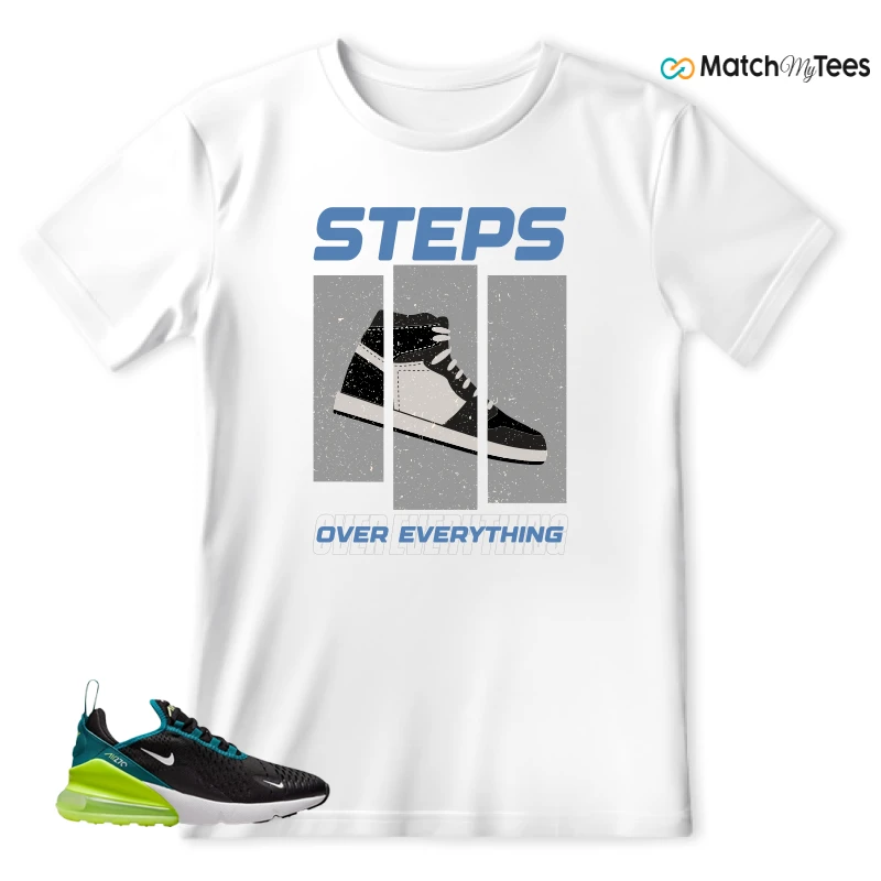 NIKE AIR MAX 270 BLACK BRIGHT SPRUCE BARELY VOLT (GS) SNEAKER Matching Tees t-shirt