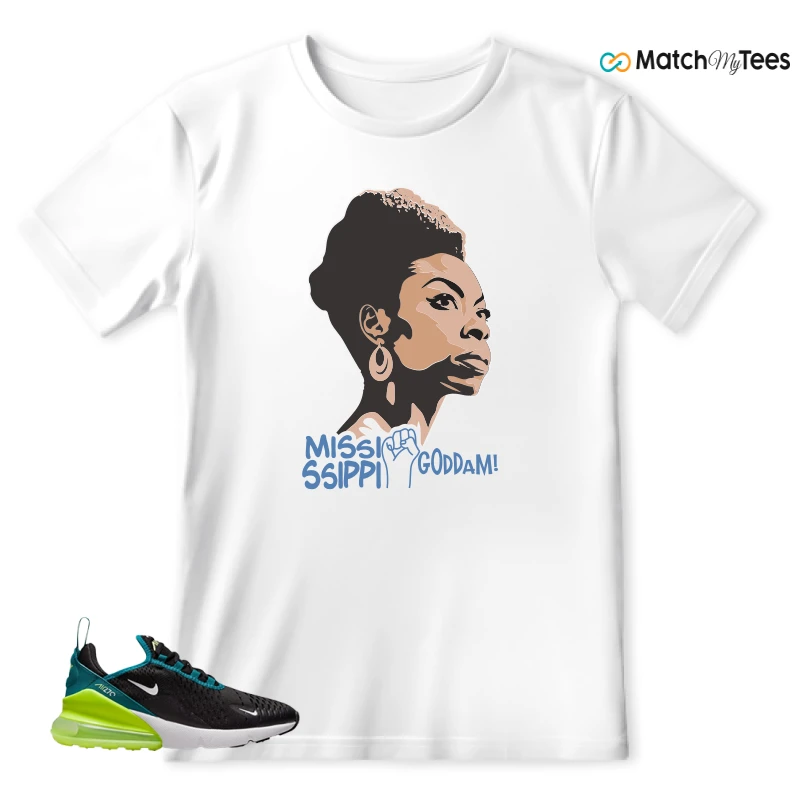 NIKE AIR MAX 270 BLACK BRIGHT SPRUCE BARELY VOLT (GS) SNEAKER Matching Tees t-shirt