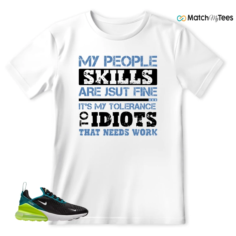 NIKE AIR MAX 270 BLACK BRIGHT SPRUCE BARELY VOLT (GS) SNEAKER Matching Tees t-shirt