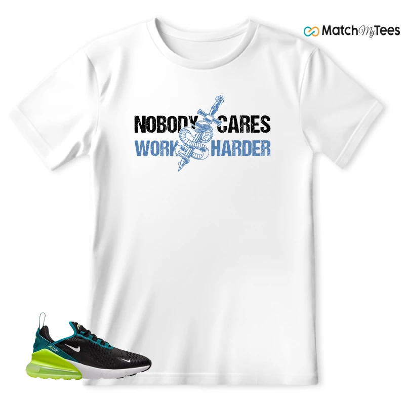 NIKE AIR MAX 270 BLACK BRIGHT SPRUCE BARELY VOLT (GS) SNEAKER Matching Tees t-shirt