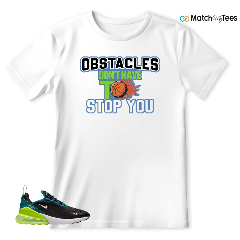NIKE AIR MAX 270 BLACK BRIGHT SPRUCE BARELY VOLT (GS) SNEAKER Matching Tees t-shirt
