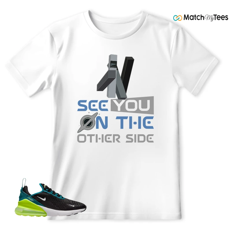 NIKE AIR MAX 270 BLACK BRIGHT SPRUCE BARELY VOLT (GS) SNEAKER Matching Tees t-shirt