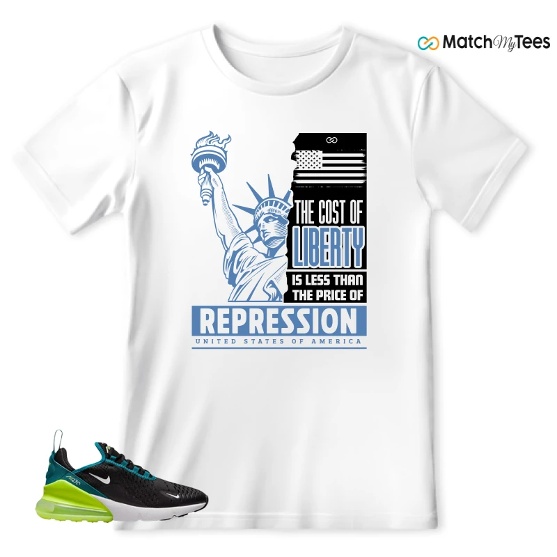 NIKE AIR MAX 270 BLACK BRIGHT SPRUCE BARELY VOLT (GS) SNEAKER Matching Tees t-shirt