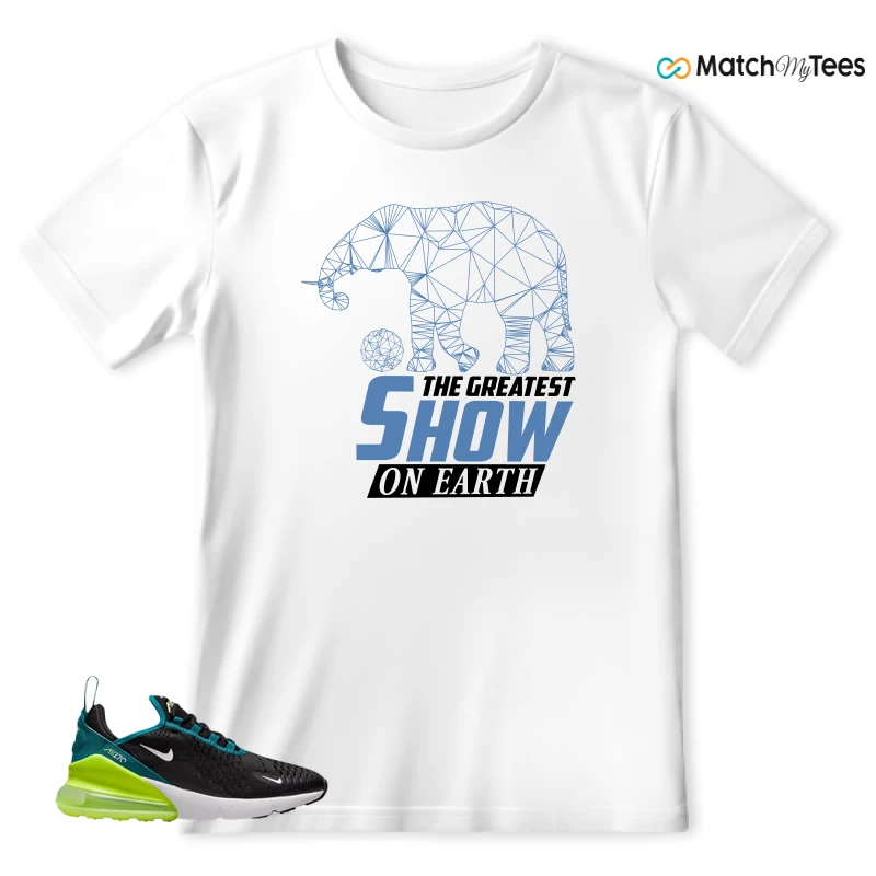 NIKE AIR MAX 270 BLACK BRIGHT SPRUCE BARELY VOLT (GS) SNEAKER Matching Tees t-shirt