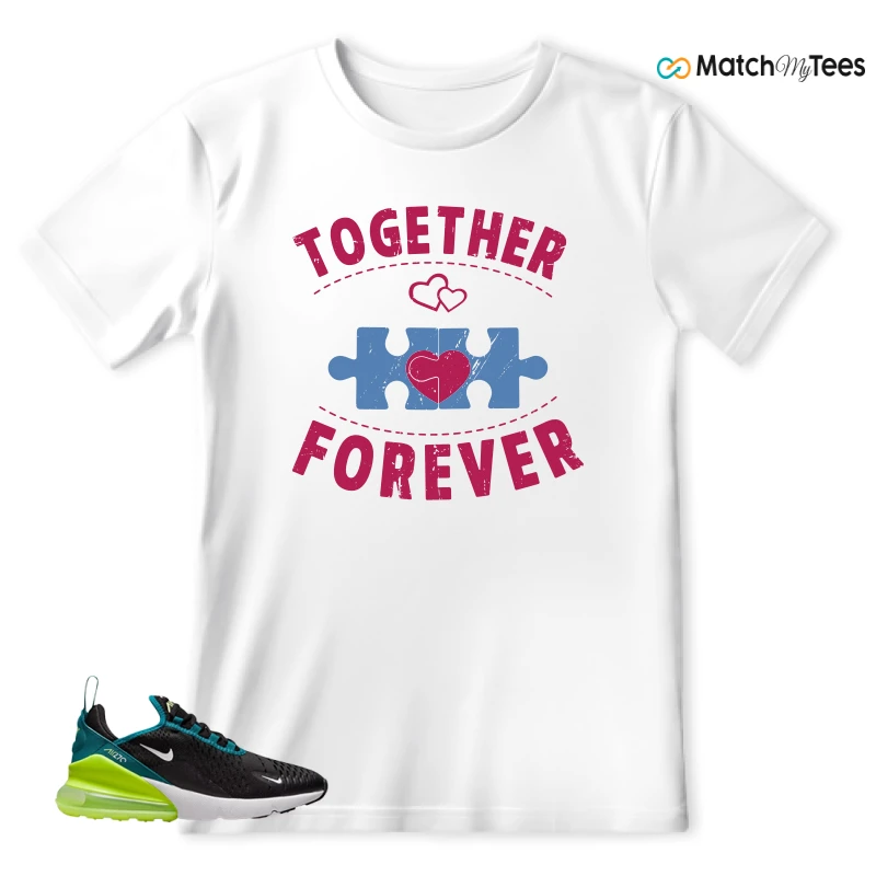 NIKE AIR MAX 270 BLACK BRIGHT SPRUCE BARELY VOLT (GS) SNEAKER Matching Tees t-shirt