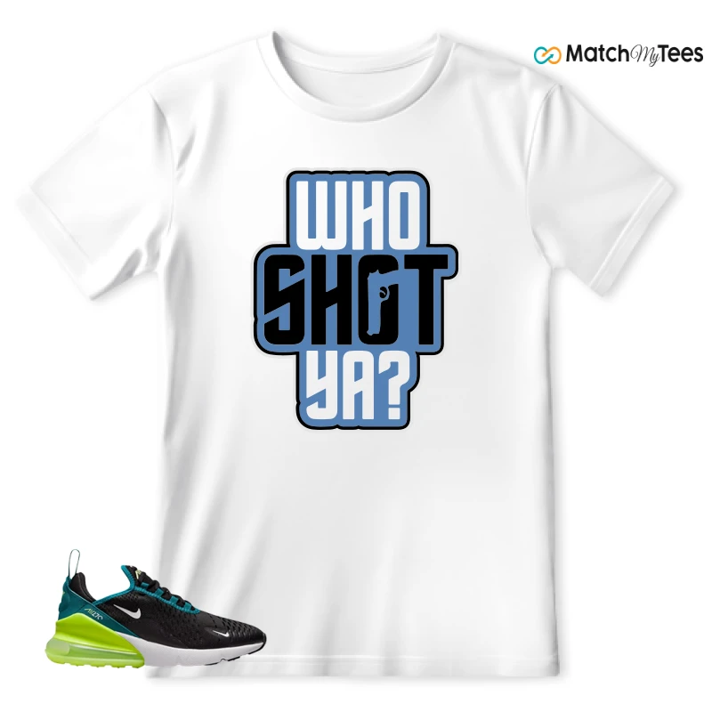 NIKE AIR MAX 270 BLACK BRIGHT SPRUCE BARELY VOLT (GS) SNEAKER Matching Tees t-shirt