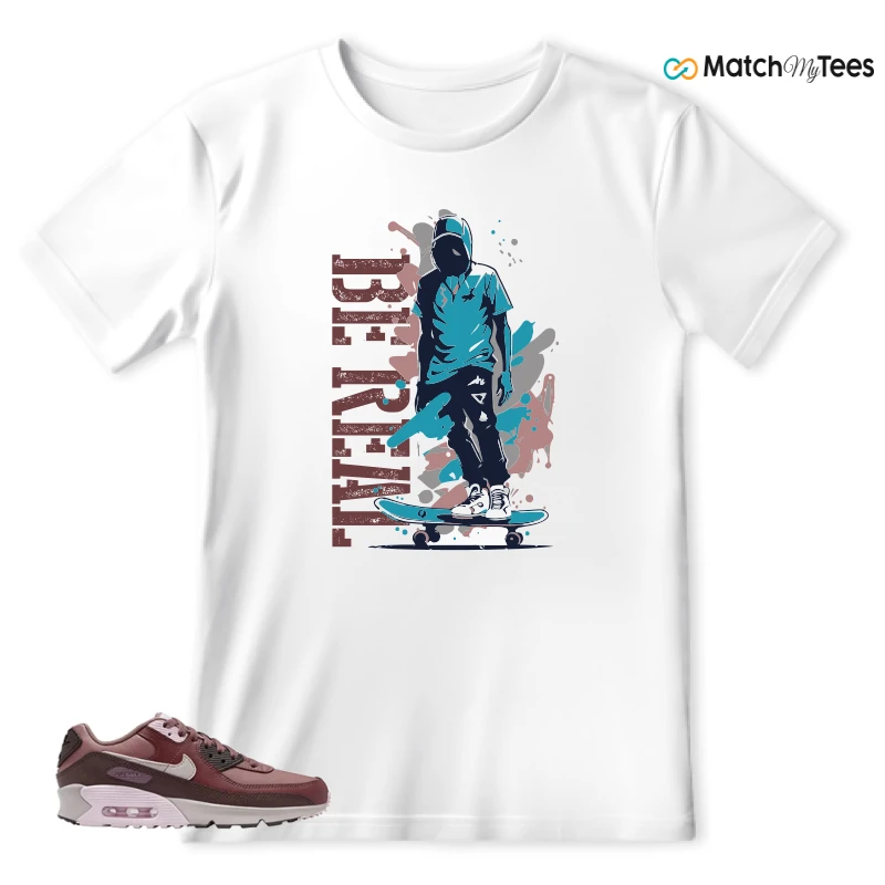 NIKE AIR MAX 90 LEATHER SMOKEY MAUVE EARTH SNEAKER Matching Tees T-shirt for Men