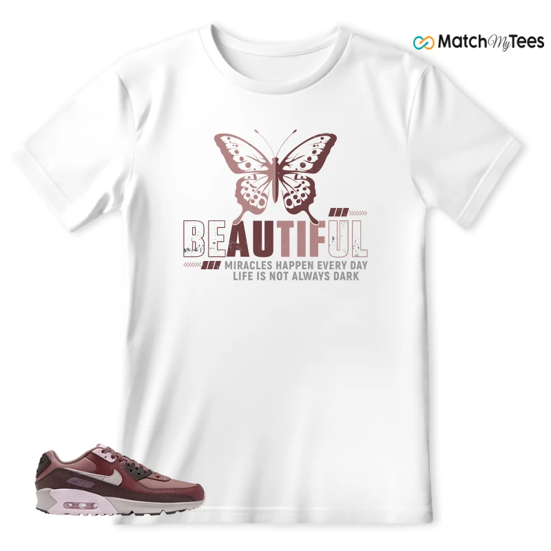 NIKE AIR MAX 90 LEATHER SMOKEY MAUVE EARTH SNEAKER Matching Tees t-shirt
