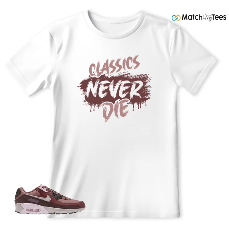 NIKE AIR MAX 90 LEATHER SMOKEY MAUVE EARTH SNEAKER Matching Tees t-shirt