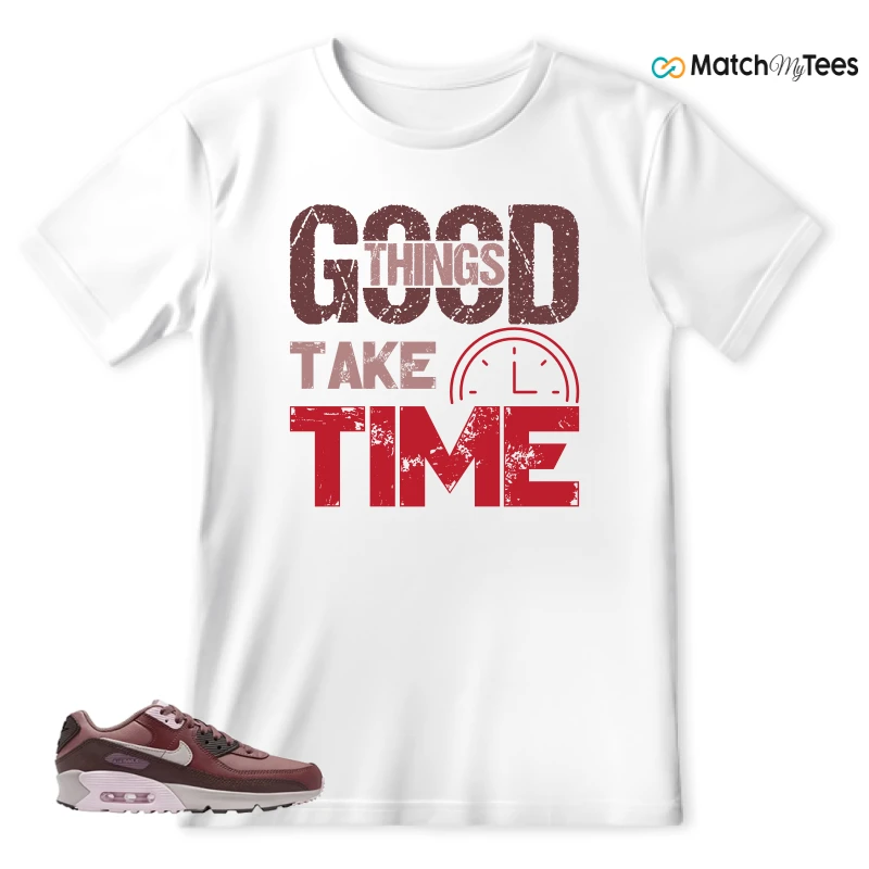 NIKE AIR MAX 90 LEATHER SMOKEY MAUVE EARTH SNEAKER Matching Tees t-shirt