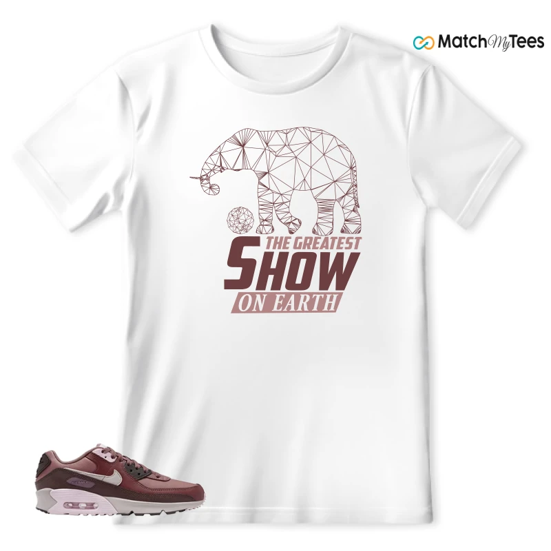 NIKE AIR MAX 90 LEATHER SMOKEY MAUVE EARTH SNEAKER Matching Tees t-shirt