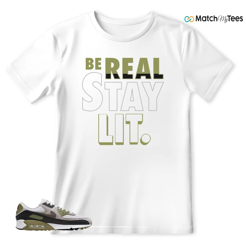 NIKE AIR MAX 90 LIGHT BONE NEUTRAL OLIVE SNEAKER Matching Tees t-shirt