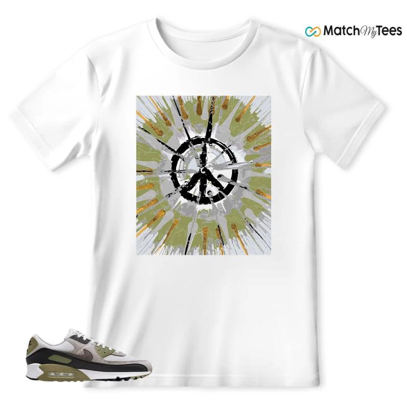 NIKE AIR MAX 90 LIGHT BONE NEUTRAL OLIVE SNEAKER Matching Tees T-shirt for Men
