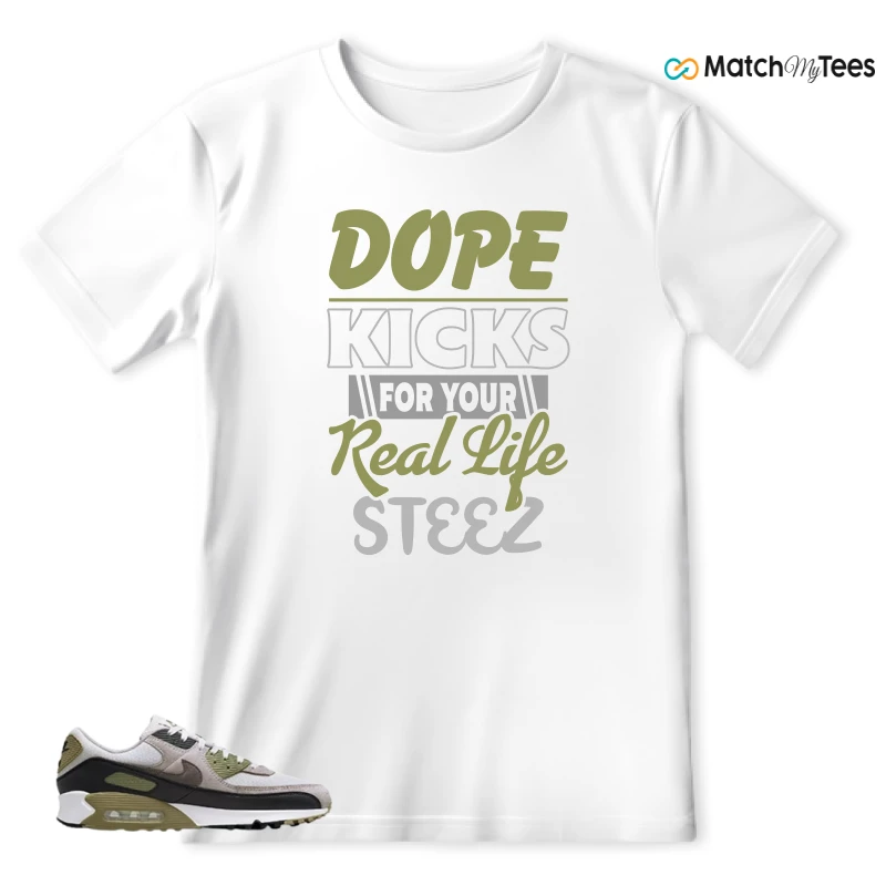 NIKE AIR MAX 90 LIGHT BONE NEUTRAL OLIVE SNEAKER Matching Tees t-shirt