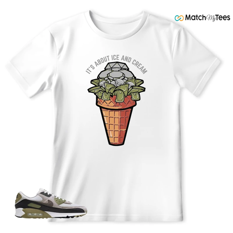 NIKE AIR MAX 90 LIGHT BONE NEUTRAL OLIVE SNEAKER Matching Tees t-shirt