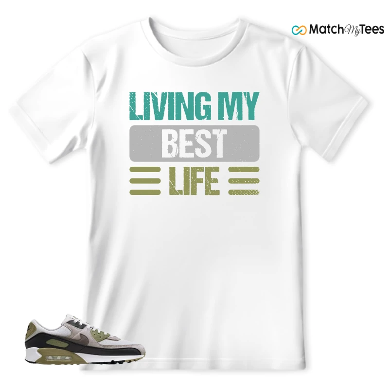 NIKE AIR MAX 90 LIGHT BONE NEUTRAL OLIVE SNEAKER Matching Tees t-shirt