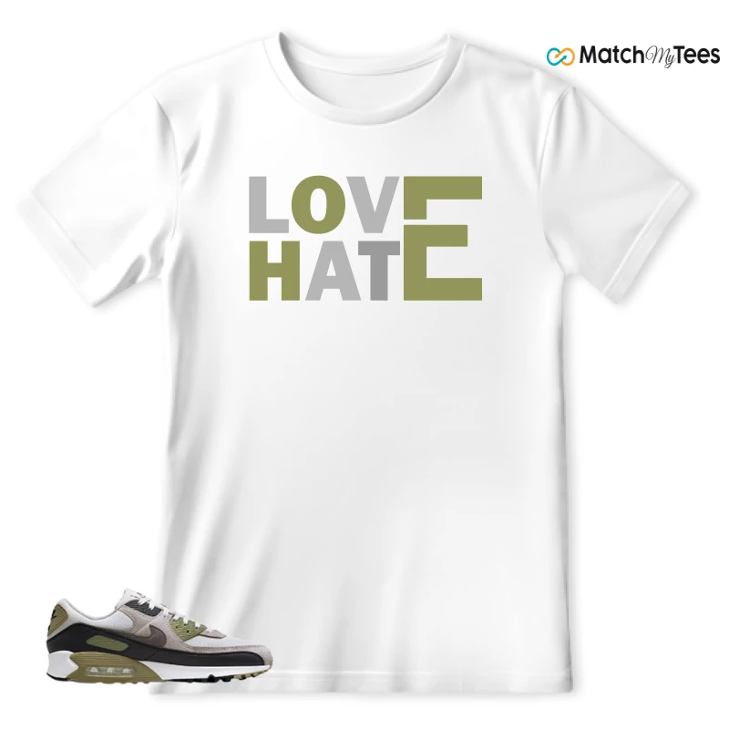 NIKE AIR MAX 90 LIGHT BONE NEUTRAL OLIVE SNEAKER Matching Tees T-shirt for Men