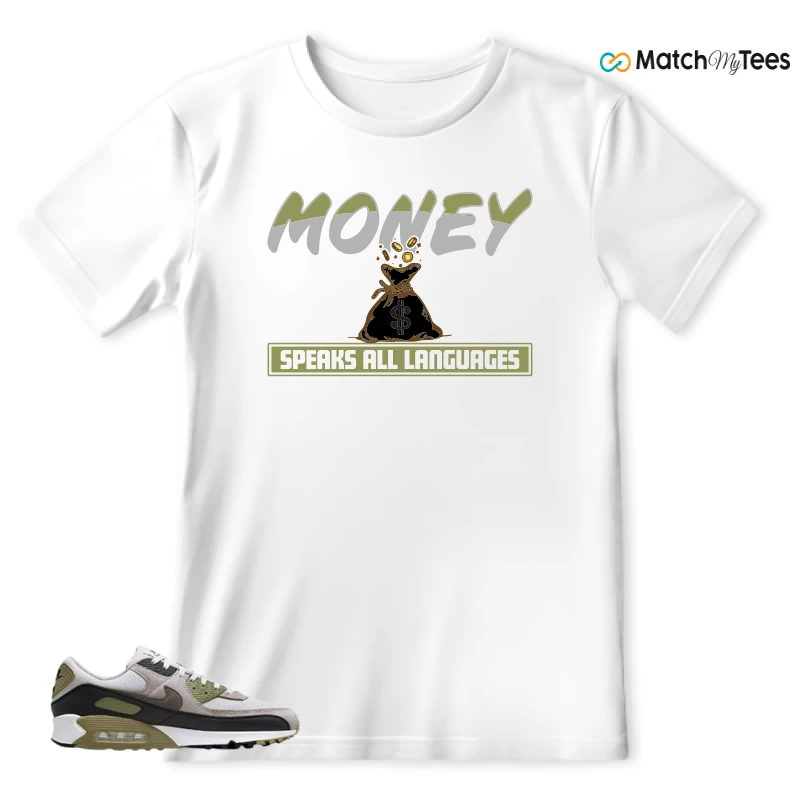 NIKE AIR MAX 90 LIGHT BONE NEUTRAL OLIVE SNEAKER Matching Tees T-shirt for Men