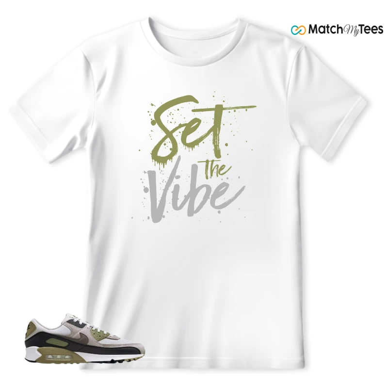 NIKE AIR MAX 90 LIGHT BONE NEUTRAL OLIVE SNEAKER Matching Tees t-shirt